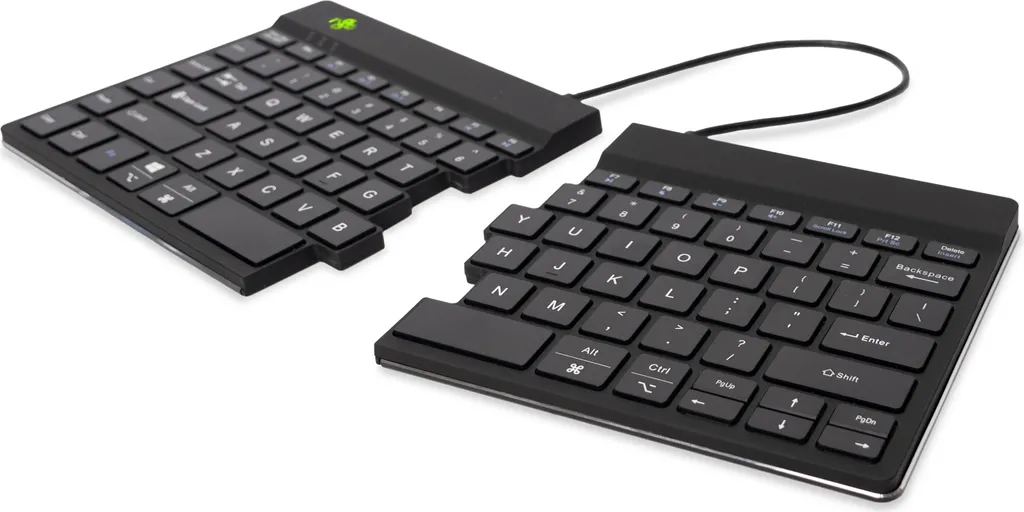 Clavier Ergonomique R-Go Split Sans Fil Noir contre Douleurs Poignet