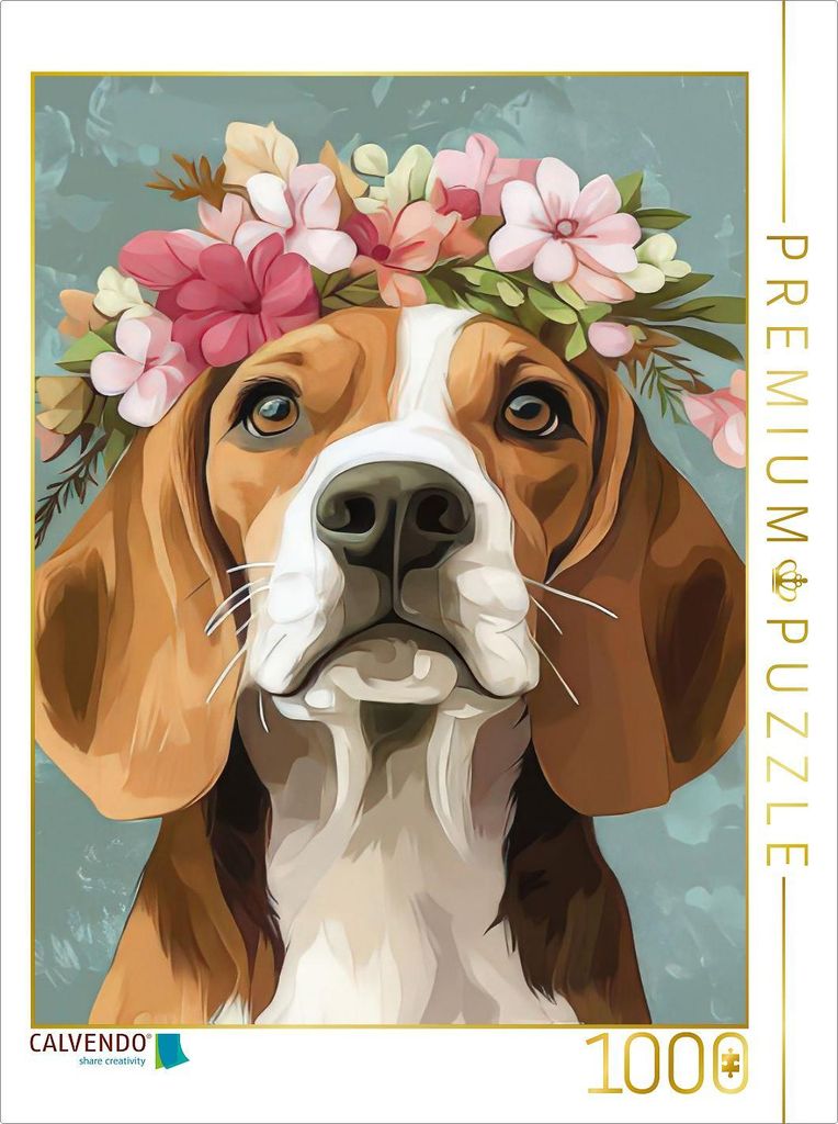 CALVENDO Puzzle Pfoten im Blumenmeer | 1000 Teile Lege-Größe 64x48cm Foto-Puzzle für glückliche Stunden
