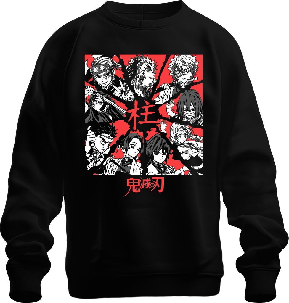 Demon Slayer Kimetsu no Yaiba Hashira Anime Geschenk Vintage Uni Sweatshirt Pullover, Schwarz, XL