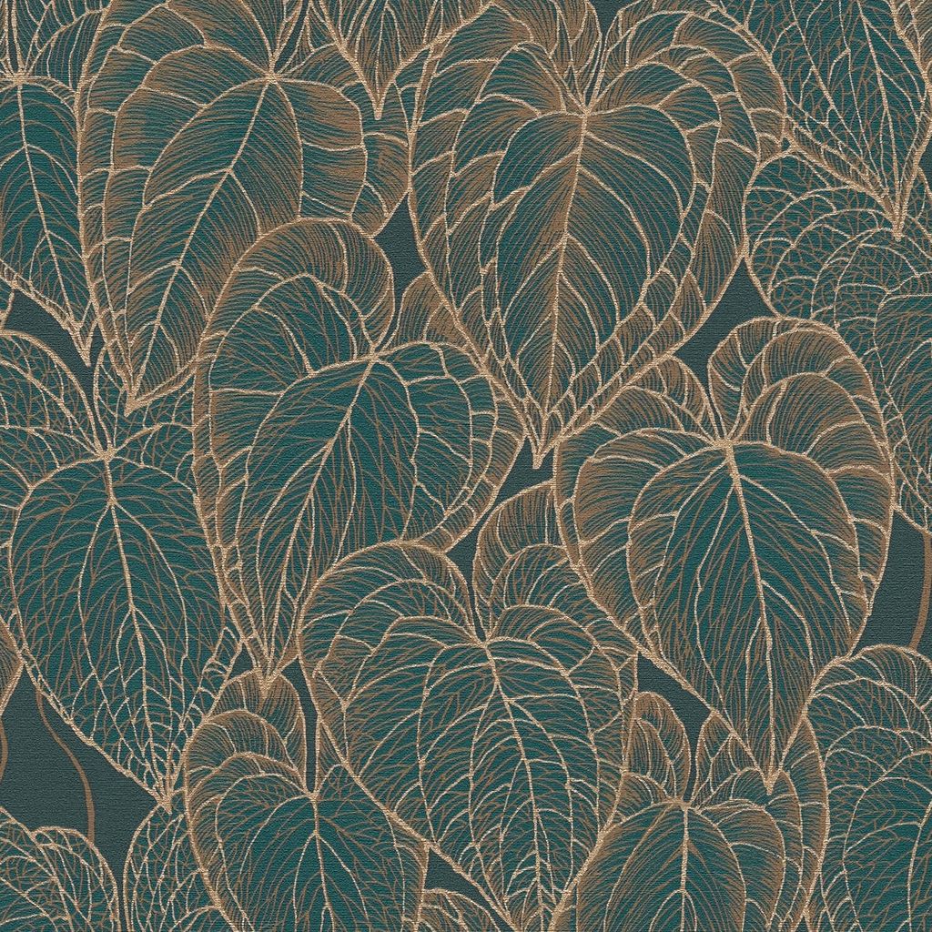 Profhome 781281-GU Natur Tapete Floral schimmernd braun grün gold 5,33 m2