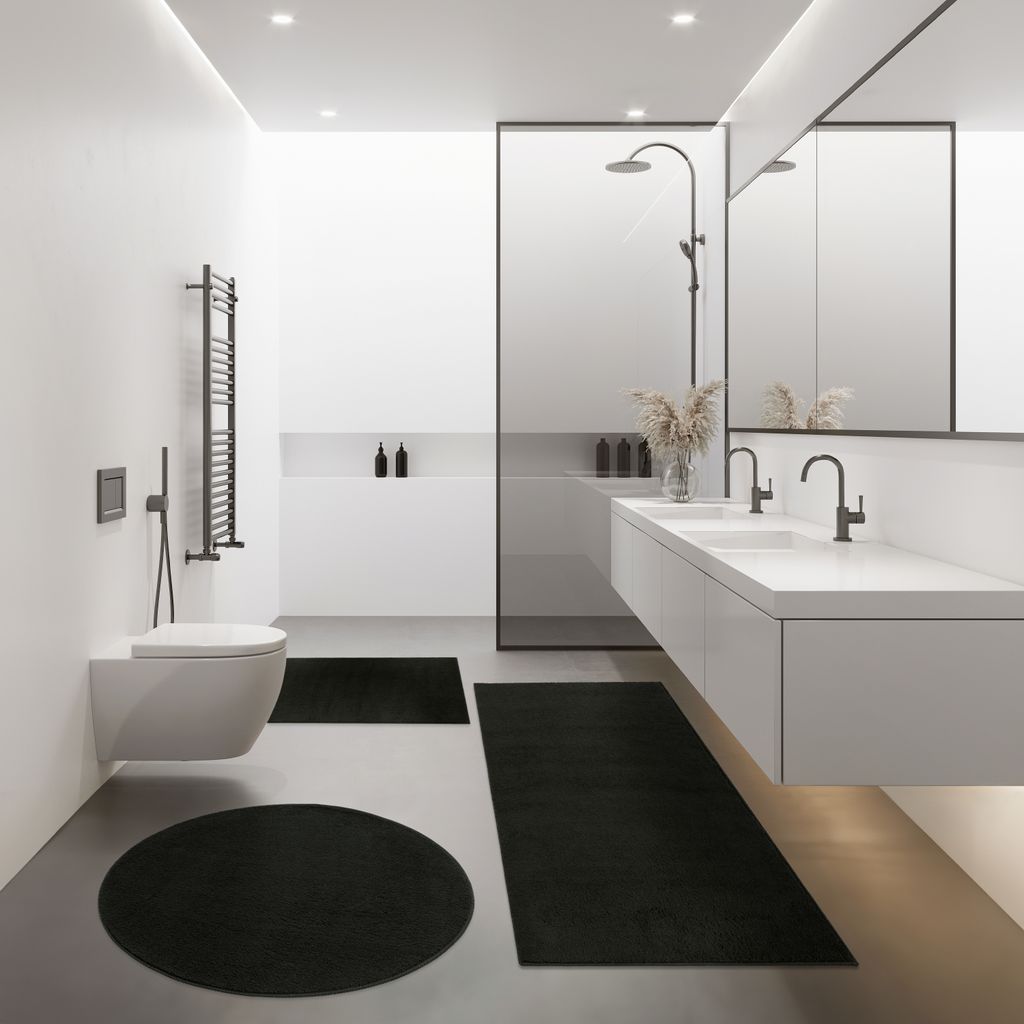 Moderne Badematte Badezimmer Teppich Shaggy Kuschelig Weich Produktbild 