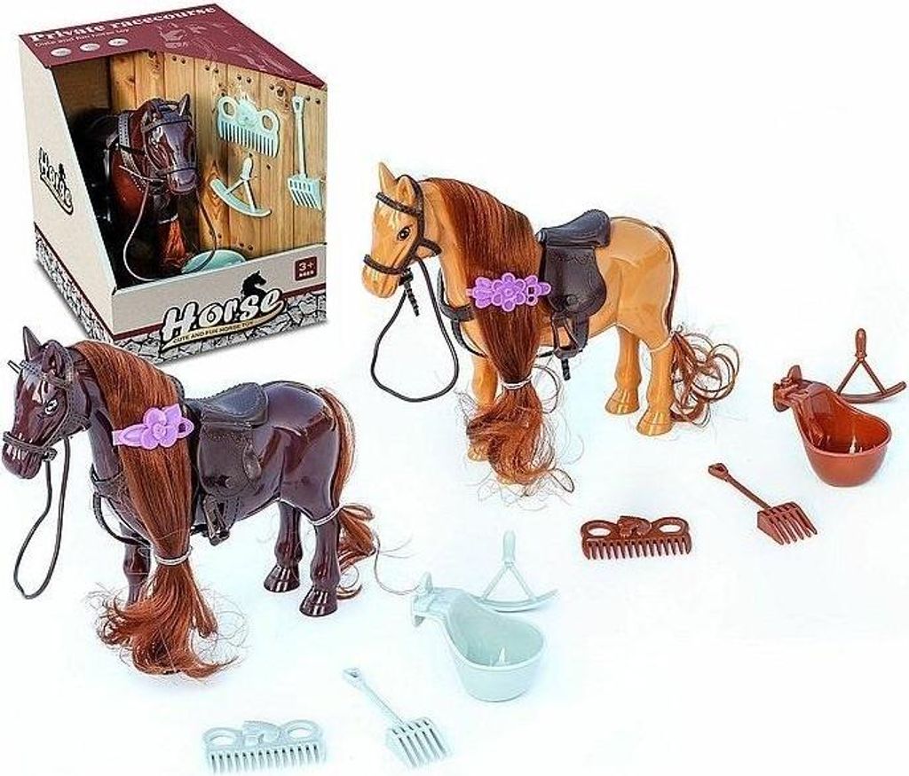 Pferdefigur mit kämmbarer Mähne und Zubehör MIX – ADAR Produktbild 
