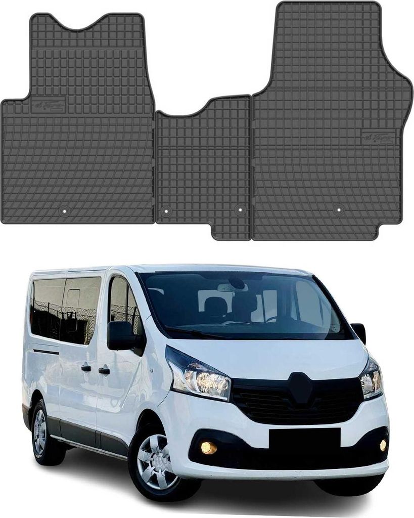 2014-2019 Renault Trafic Tapis de sol TPE noir 3 pièces Image du produit 