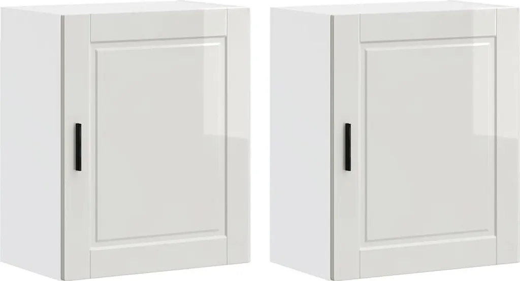 vidaXL Pensili Cucina 2 pz Bianco Lucido Porto | Acquista Online