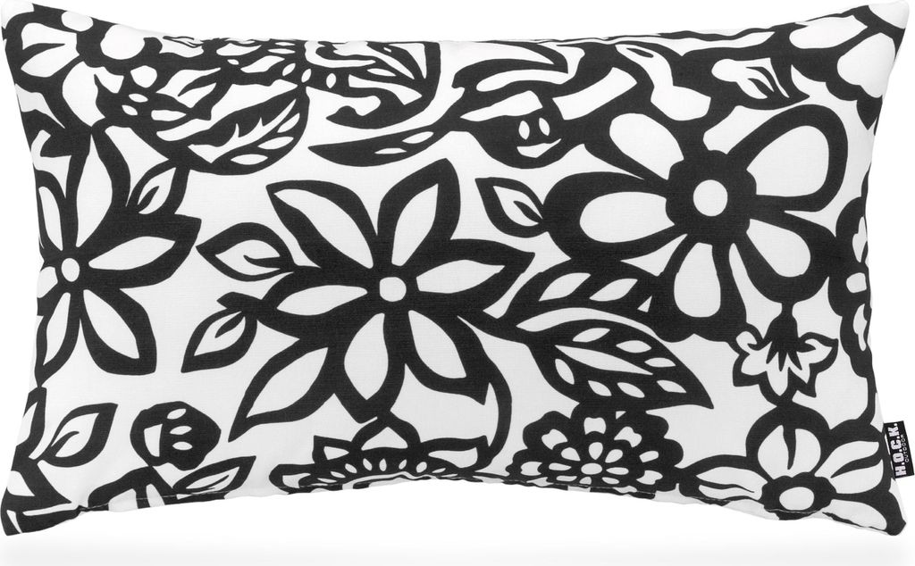 H.O.C.K. Paloma Outdoor Kissen 50x30cm floral schwarz