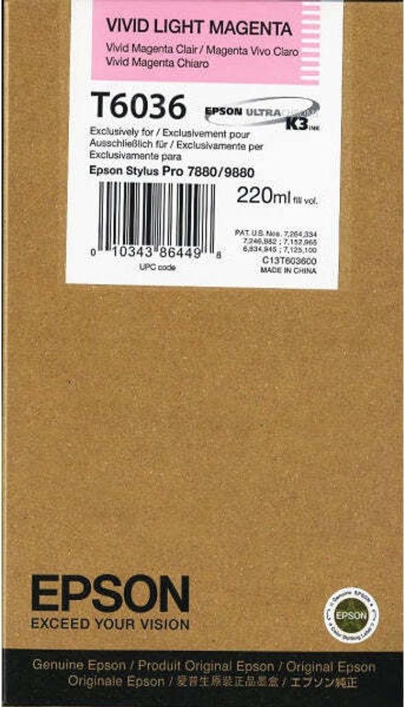 Tintenpatrone EPSON T6036 Tintenpatrone Vivid Light Magenta Standardkapazität 220 ml 1er-Pack