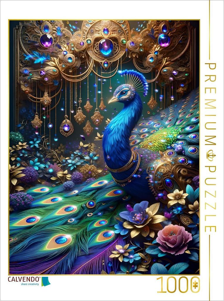 CALVENDO Puzzle Magie des Pfaus | 1000 Teile Lege-Größe 64x48cm Foto-Puzzle für glückliche Stunden