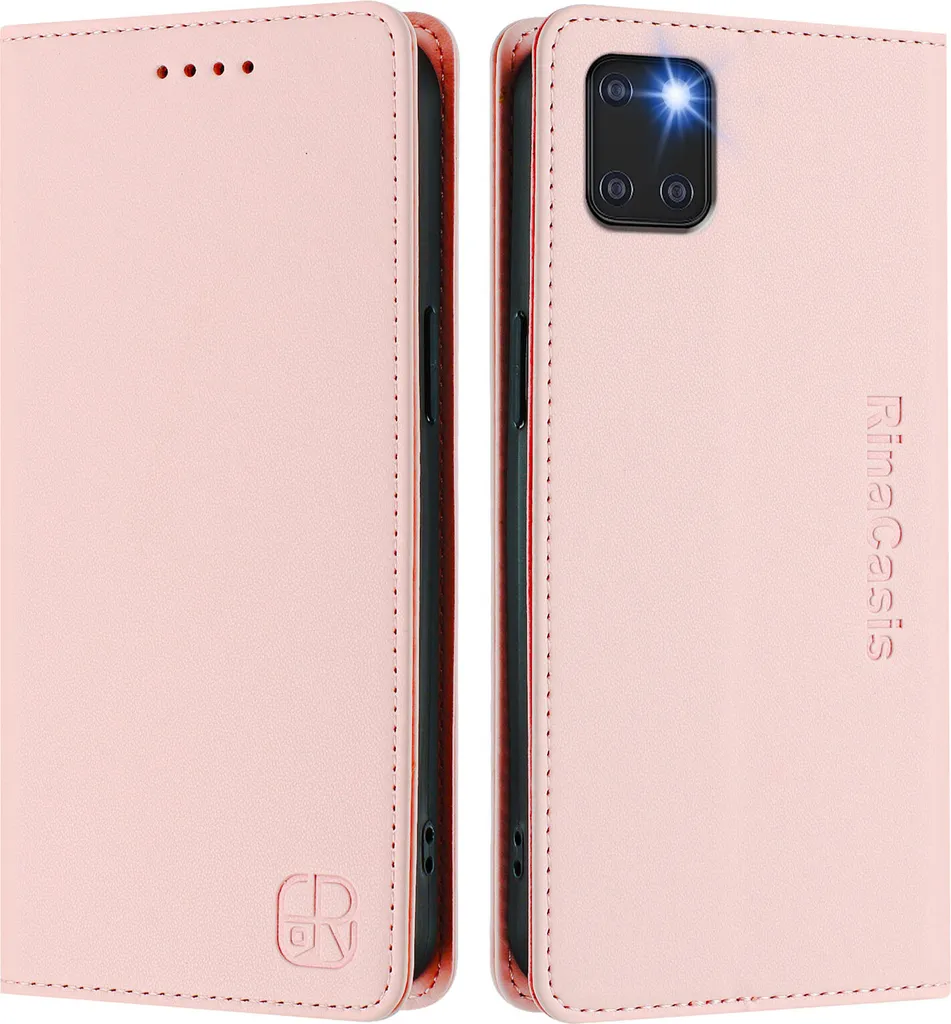 Uposao Cover A Libro Con Glitter E Chiusura Magnetica Per Samsung Galaxy Note 10 Pro - Rosa, Portafoglio Con Supporto - 4