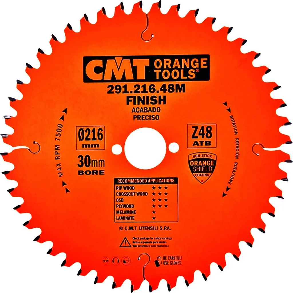 Lame de scie circulaire pour parquet et moulure 216mm Z48 durable