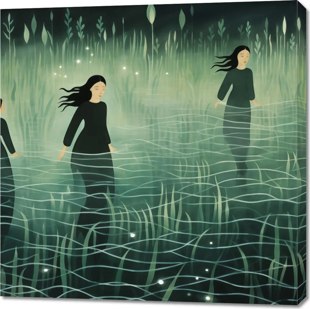 Décoration murale Au cœur du silence, peinture sur toile 90x90 cm