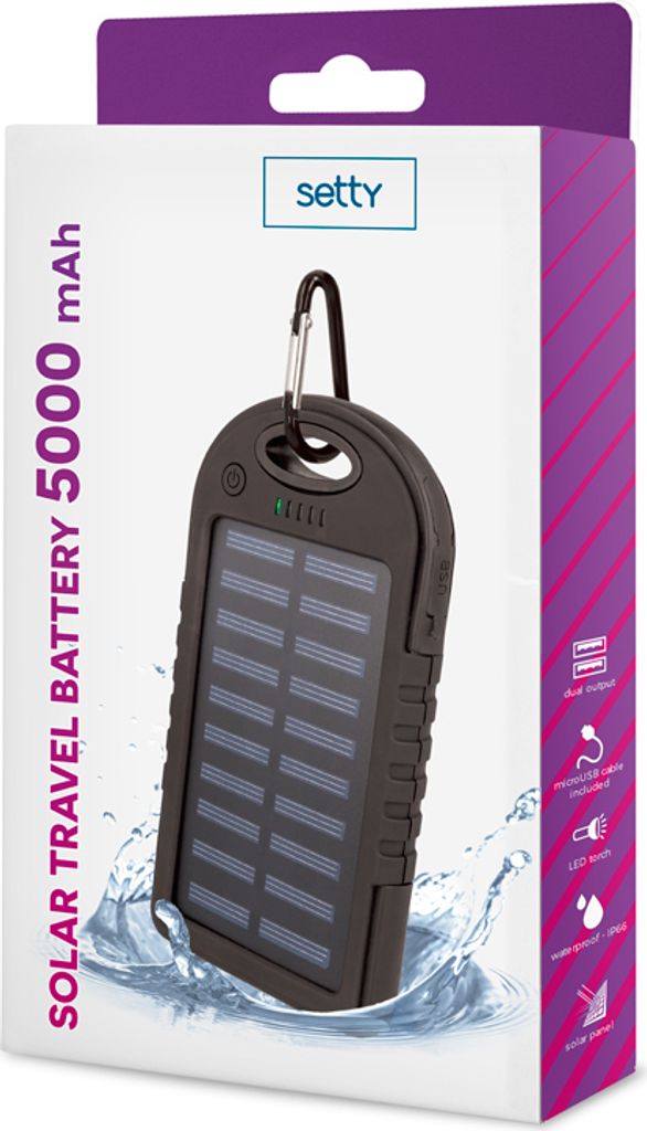 Solar-Powerbank Setty 5000 mAh Schwarz Produktbild 6