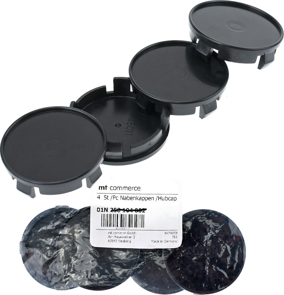 4X 53,6mm Nabenkappen Felgen Deckel Radnaben Kappen Schwarz Produktbild 