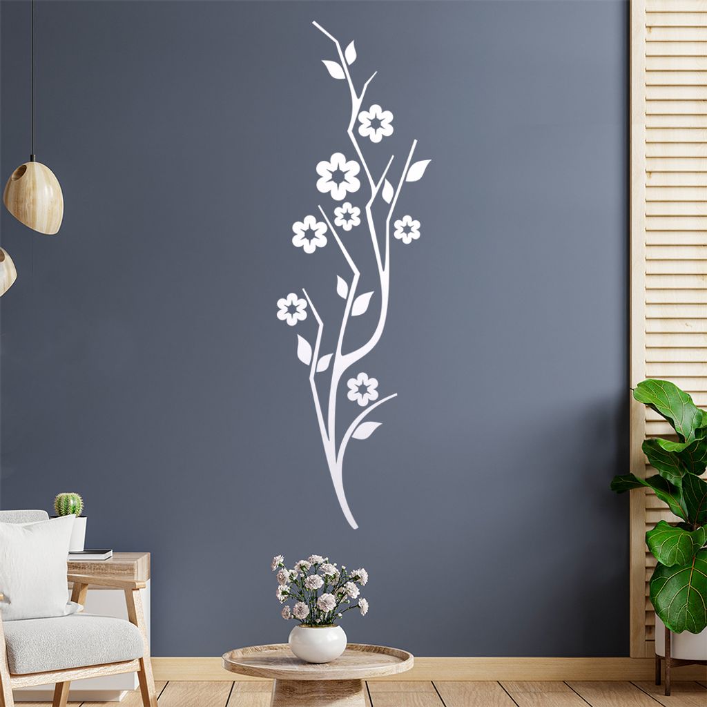 Blumen - Blüten - Pflanze Wandtattoo in 6 Größen - Wandaufkleber Wall Sticker - Dekoration, Küche, Wohnzimmer, Schlafzimmer, Badezimmer