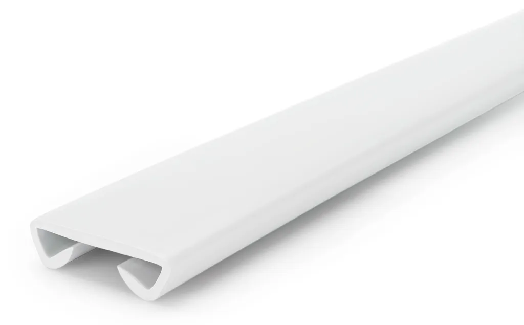 Main courante PVC blanc 40x8mm QUEST - Profilé escalier STANDARD 25m