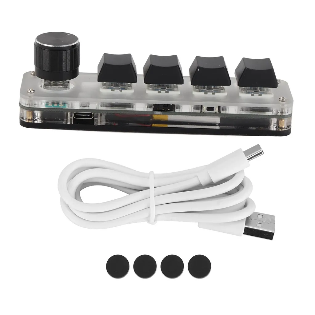 Macro Pad Mécanique Bluetooth avec Bouton de Contrôle et Switch Bleu LED