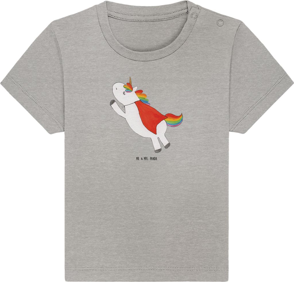 Mr. & Mrs. Panda T-Shirt Einhorn Geburtstag 0. - 6. Monat - Heather Grey - Geschenk, Unicorn, Held, Babyshirt, Kleinkind Shirt, Kinder, Geburtstags...