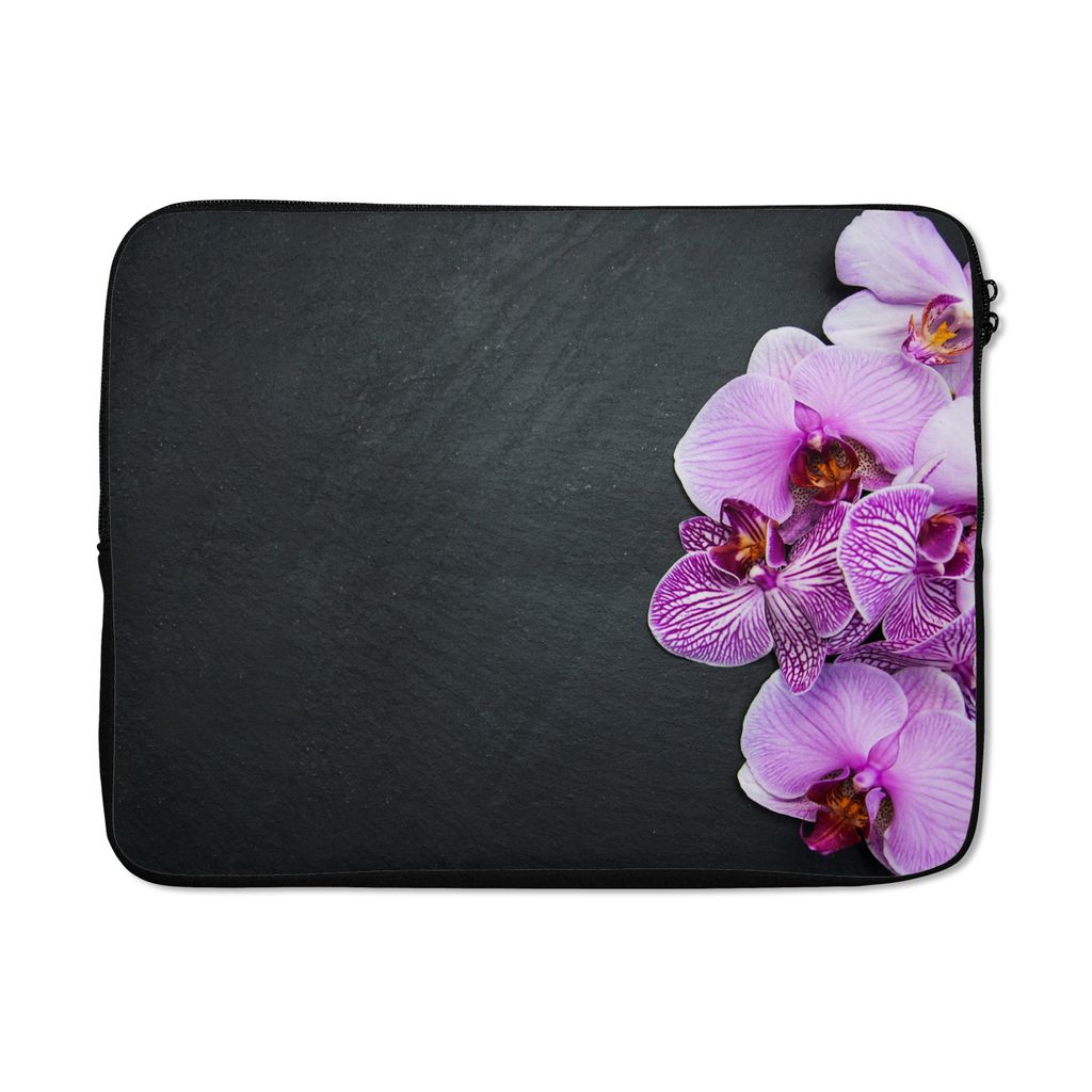 MuchoWow Laptop Hülle 17 Zoll Laptoptasche Orchidee - Blumen - Rosa - Flora - Zipper - Schutzabdeckung