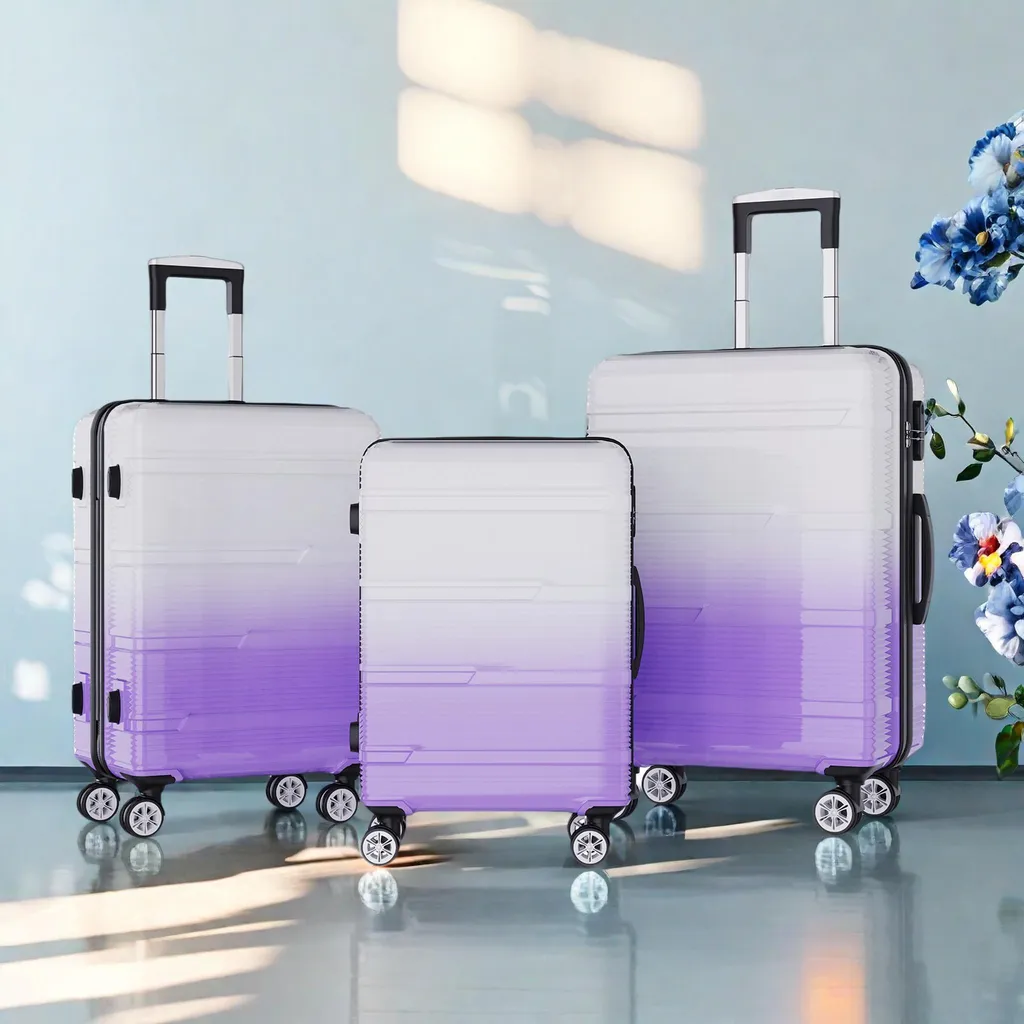 Set 3 Valigie Rigide ABS Viola/Rosa 20/24/28" + Bilancia Omaggio