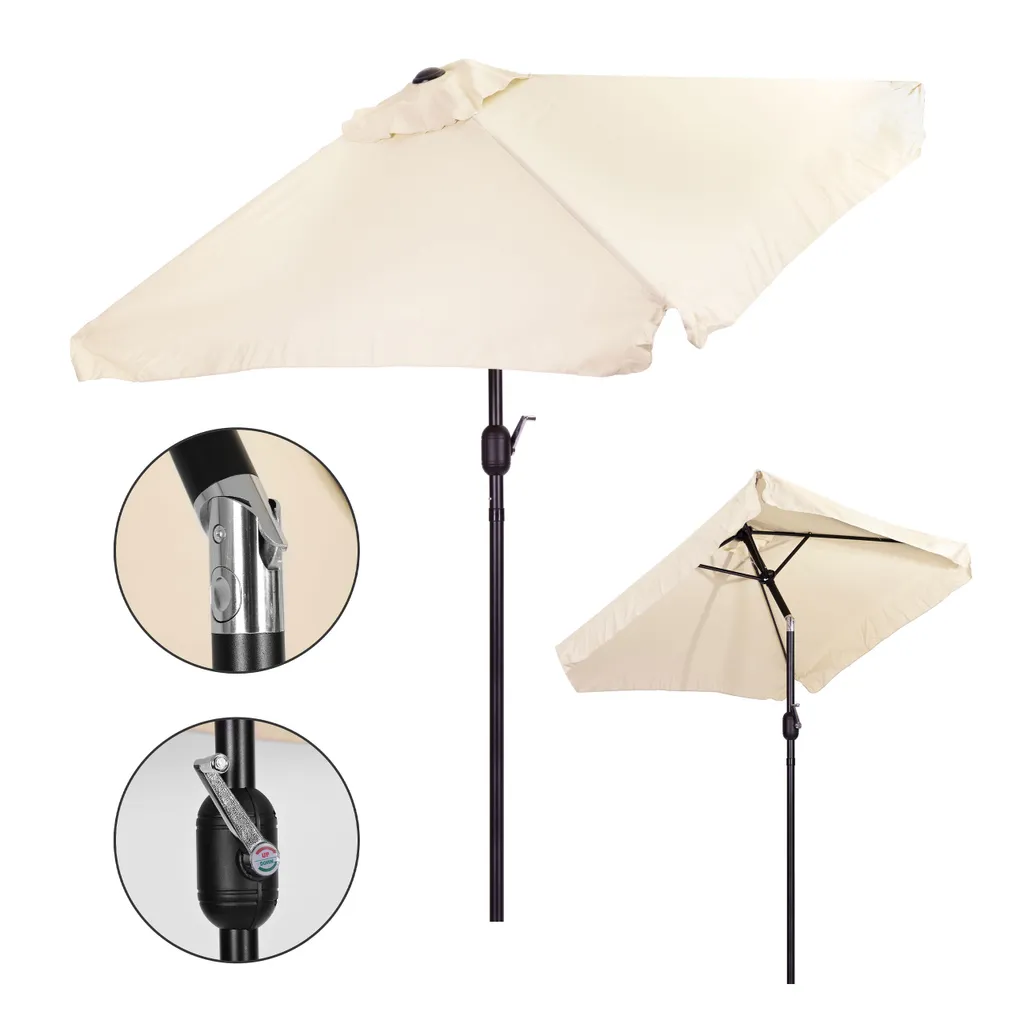 Parasol de balcon inclinable 200x140 cm beige : Ombre fraîche et réglable