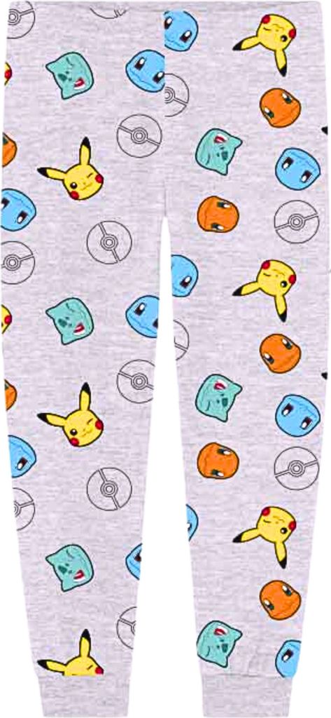 Pokemon Pikachu Kinder Jungen Mädchen Pyjama Schlafanzug, Farbe:Grau, Größe:110-116