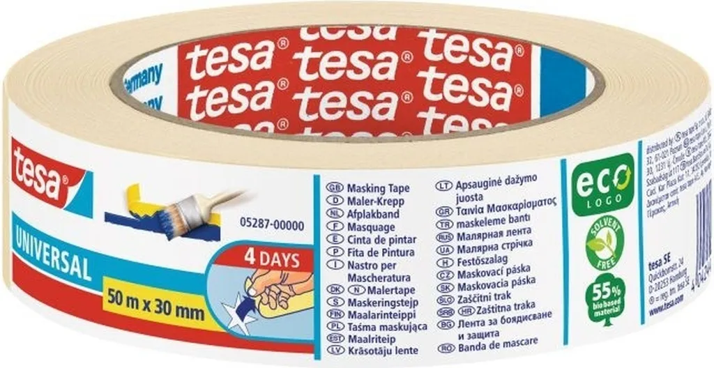 tesa Ruban de peintre ECONOMY 50m x 30mm - Adhésif de masquage x10 pièces
