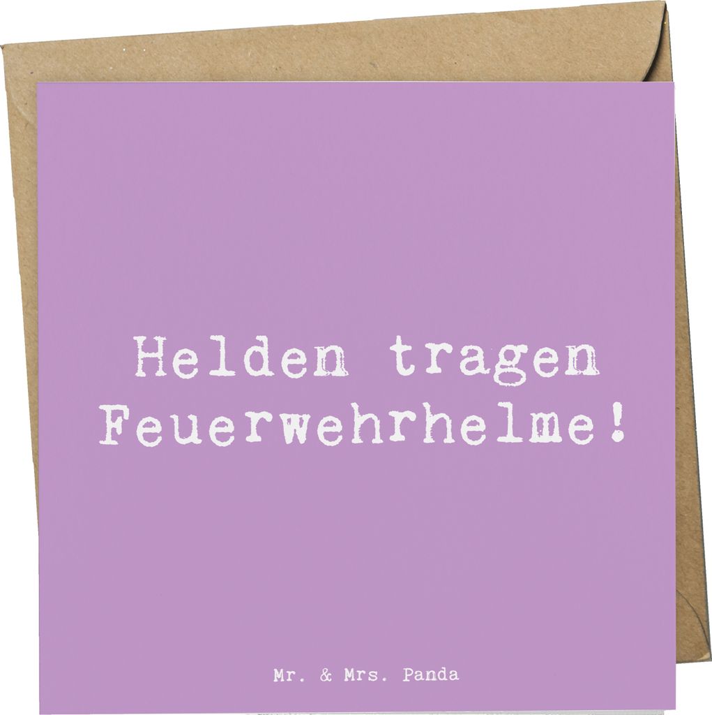 Mr. & Mrs. Panda Grußkarte Spruch Feuerwehrmann Helden - Produktbild 