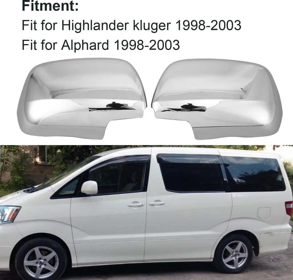 2 Coques de Rétroviseur Chromées ABS pour Highlander Kluger 1998-2003 - 3