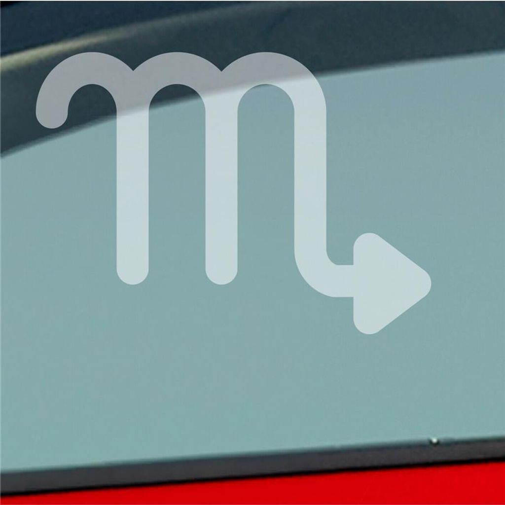 Auto Aufkleber Scorpio Skorpion Sternzeichen Sterne Horoskop 14x10 cm Milchglas Sticker Heckscheibenaufkleber