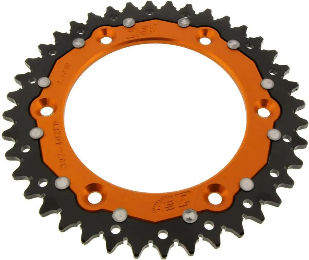 Pignon arrière ZF 40 dents 520 bi-matière pour moto Cross et Enduro