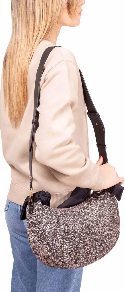 Sac Hobo Borbonese pour Femme avec Double Bandoulière en Taille Unique