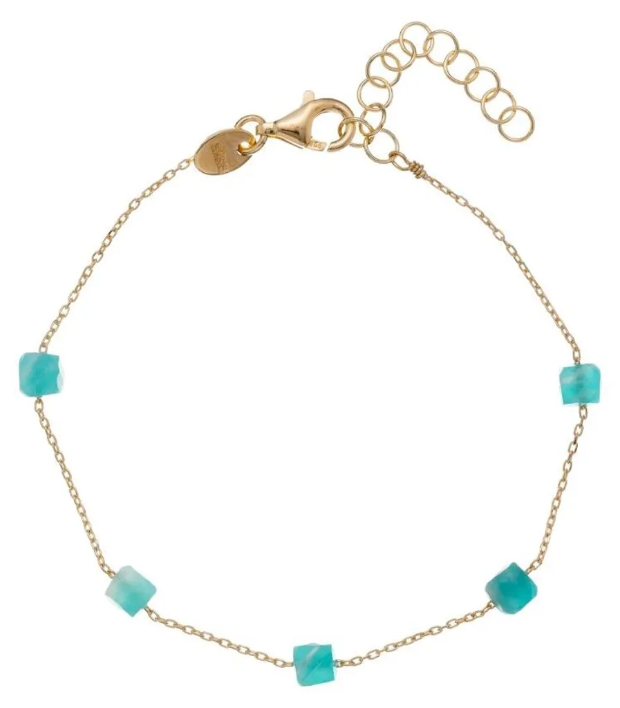 Bracelet amazonite et or : Idéal pour un cadeau d'anniversaire chic