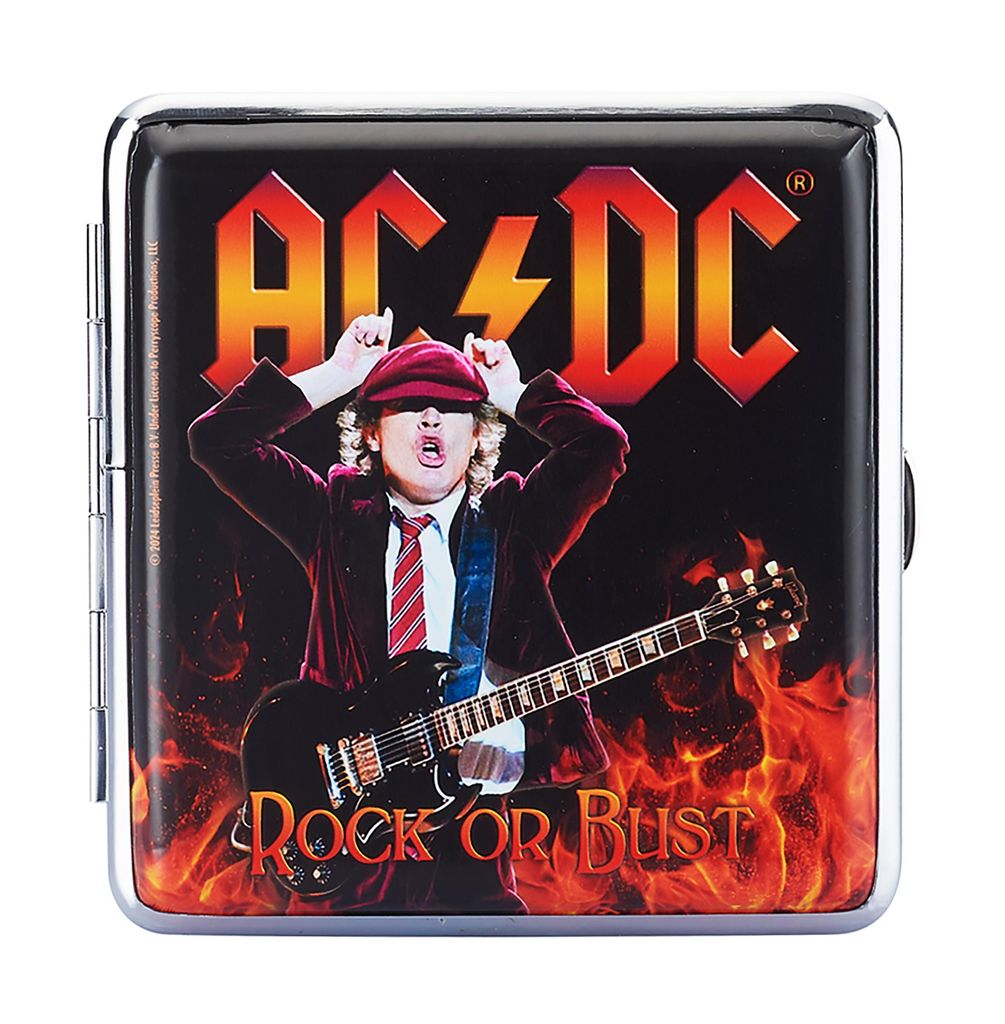 ZIGARETTENETUI "AC/DC" für 20 Zigaretten aus Metall Leder Glanz Zigarettenbox Zigarettendose Box Dose Hardcase Etui Case 81 (Motiv-3)