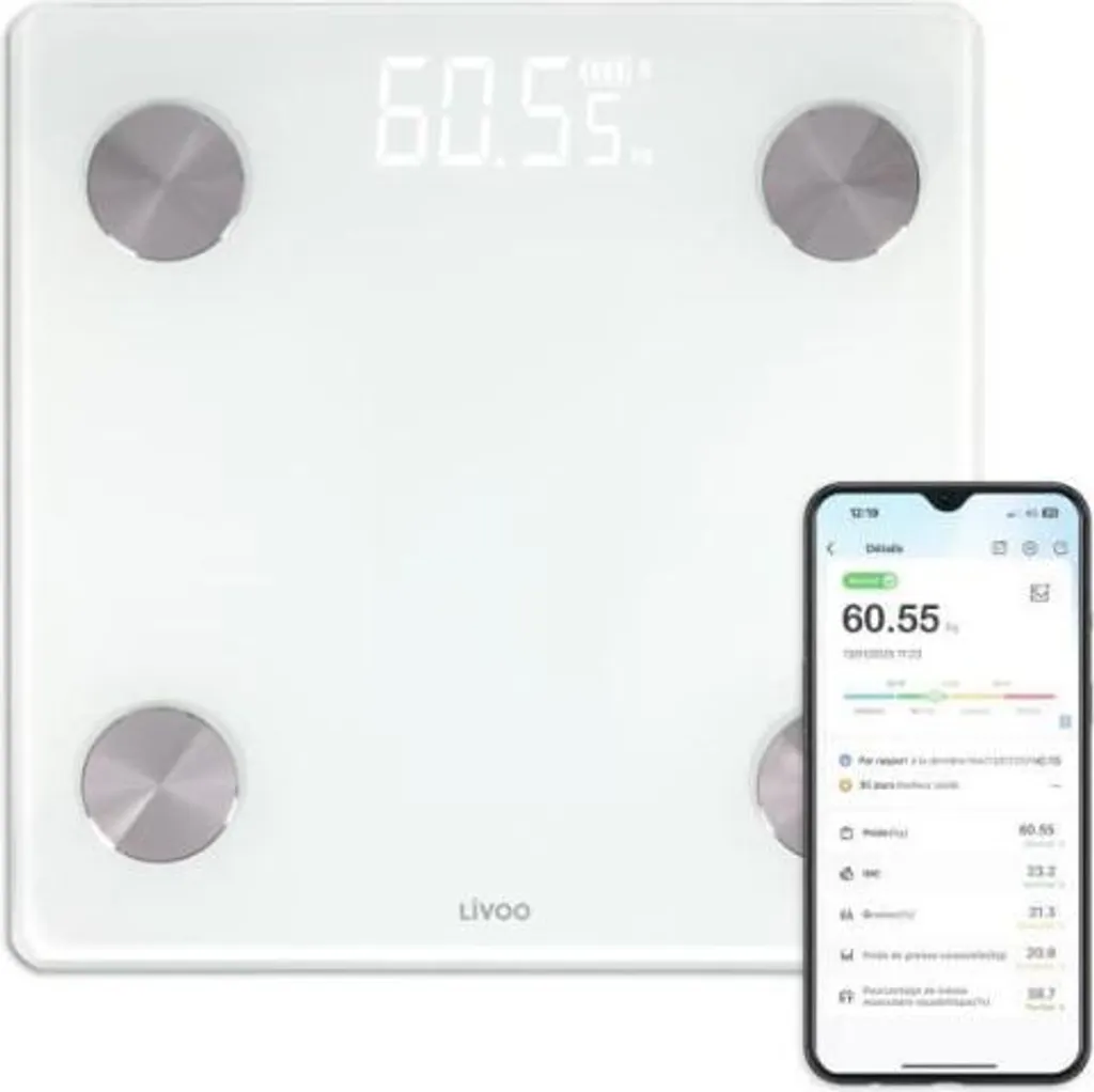 Balance connectée intelligente LIVOO pour suivi de poids complet