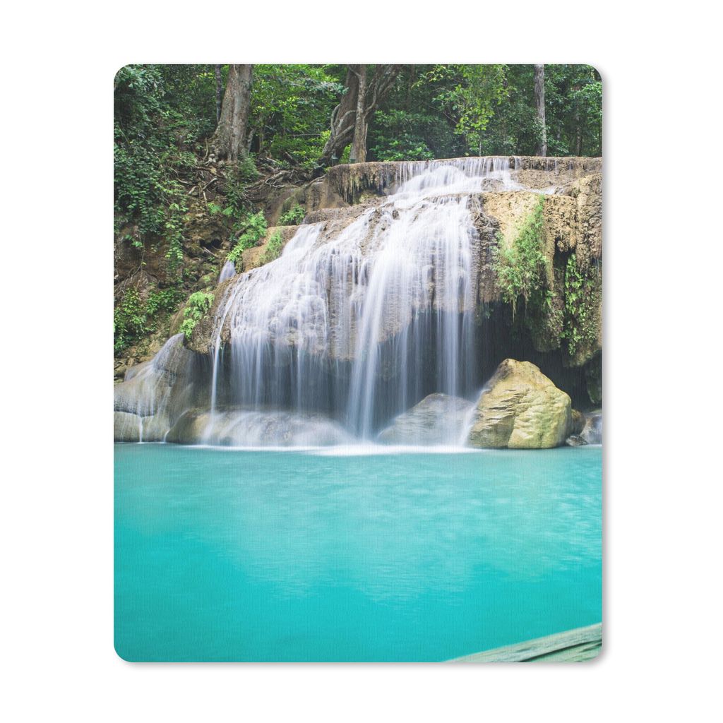MuchoWow Mauspad Mousepad Wasser - Wasserfall - Bäume 30x40 cm - Mousepads - Maus Mat - Pad - Mausunterlage - Mausmatten