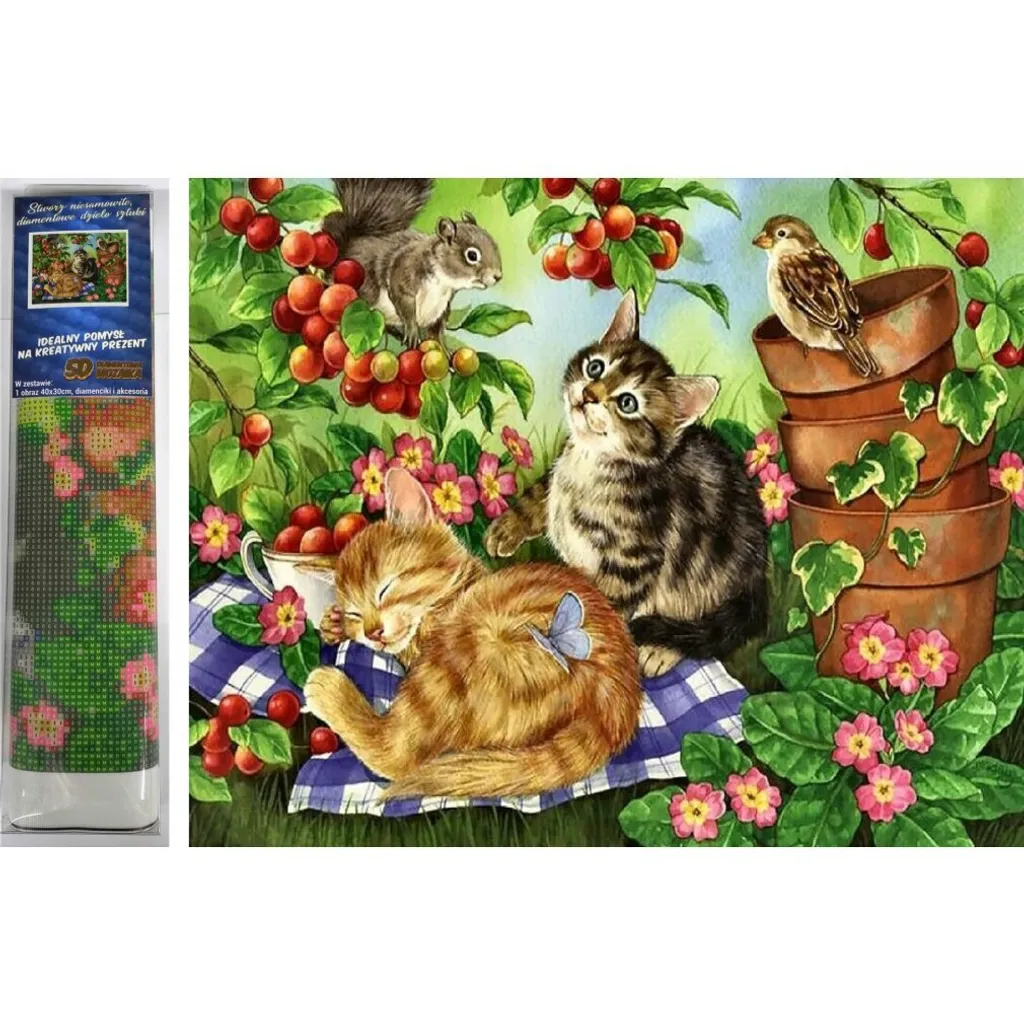 Norimpex Broderie Diamant Animal Pique-nique 30x40cm - Kit Complet DIY