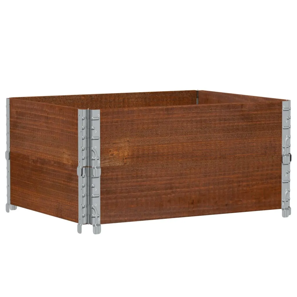 Cadre de palette empilable 80x60 lot de 2 rehausses bois marron