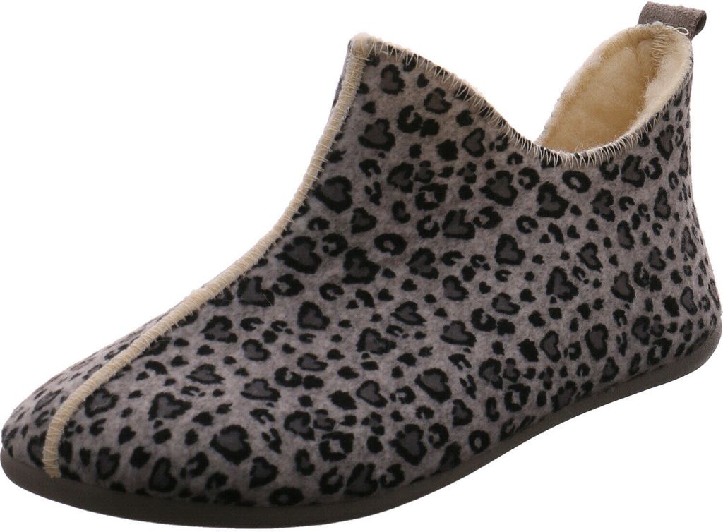 Dinamic Damen Hausschuh grau/leo