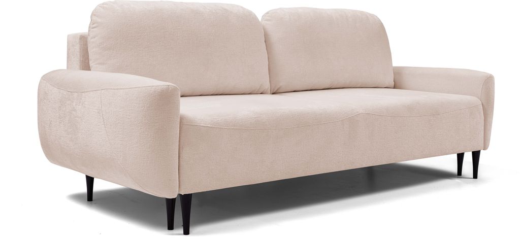 DomoHome BOHO Sofa Schlafsofa mit Liegefläche 140x200 cm, Holzfüße, Bettkasten, Couch für Wohnzimmer, Polsterung mit PUR-Schaum und Silikonfül...