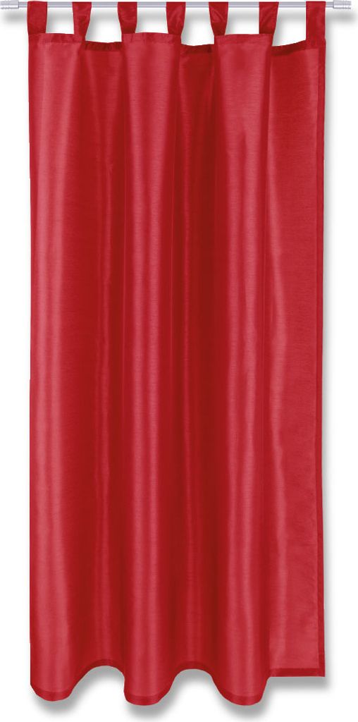 A red curtain hanging vertically.