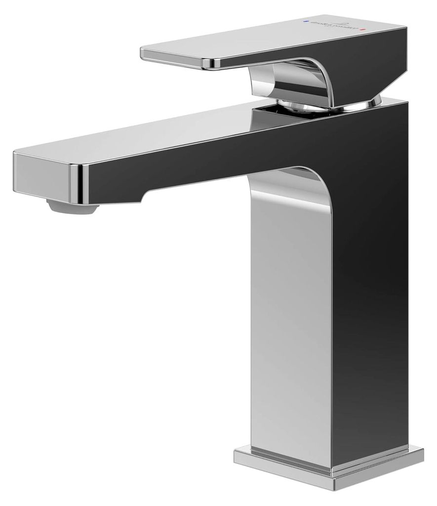 Architectura Waschtisch eckig ohne Ablaufgarnitur Bad mit Keramikkartusche Wassersparbecken Auslauf Höhe 113 mm eckig Chrom
