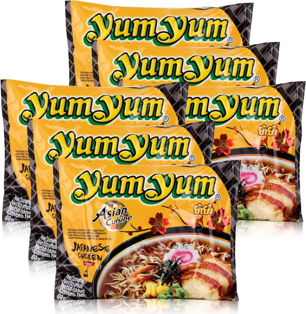 Yum Yum Instant Nudeln Japanese Chicken 60g - Fertiggericht (6er Pack)