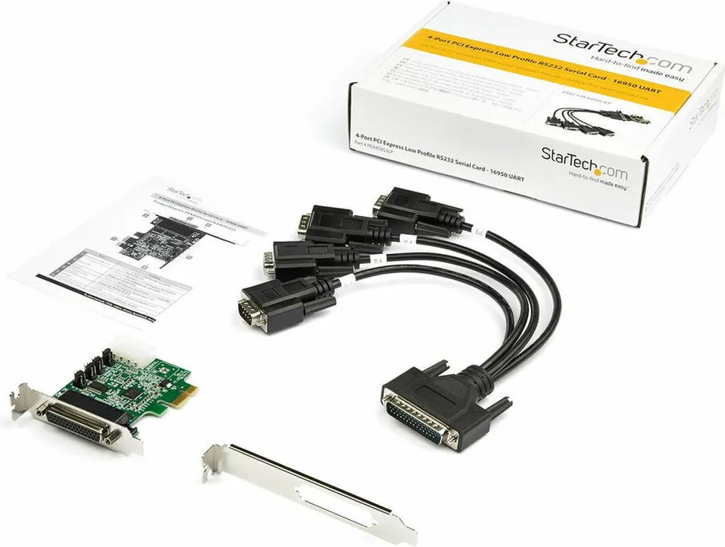 Carte RS232 StarTech PEX4S953LP 4 Ports Série avec Équerre Profil Bas