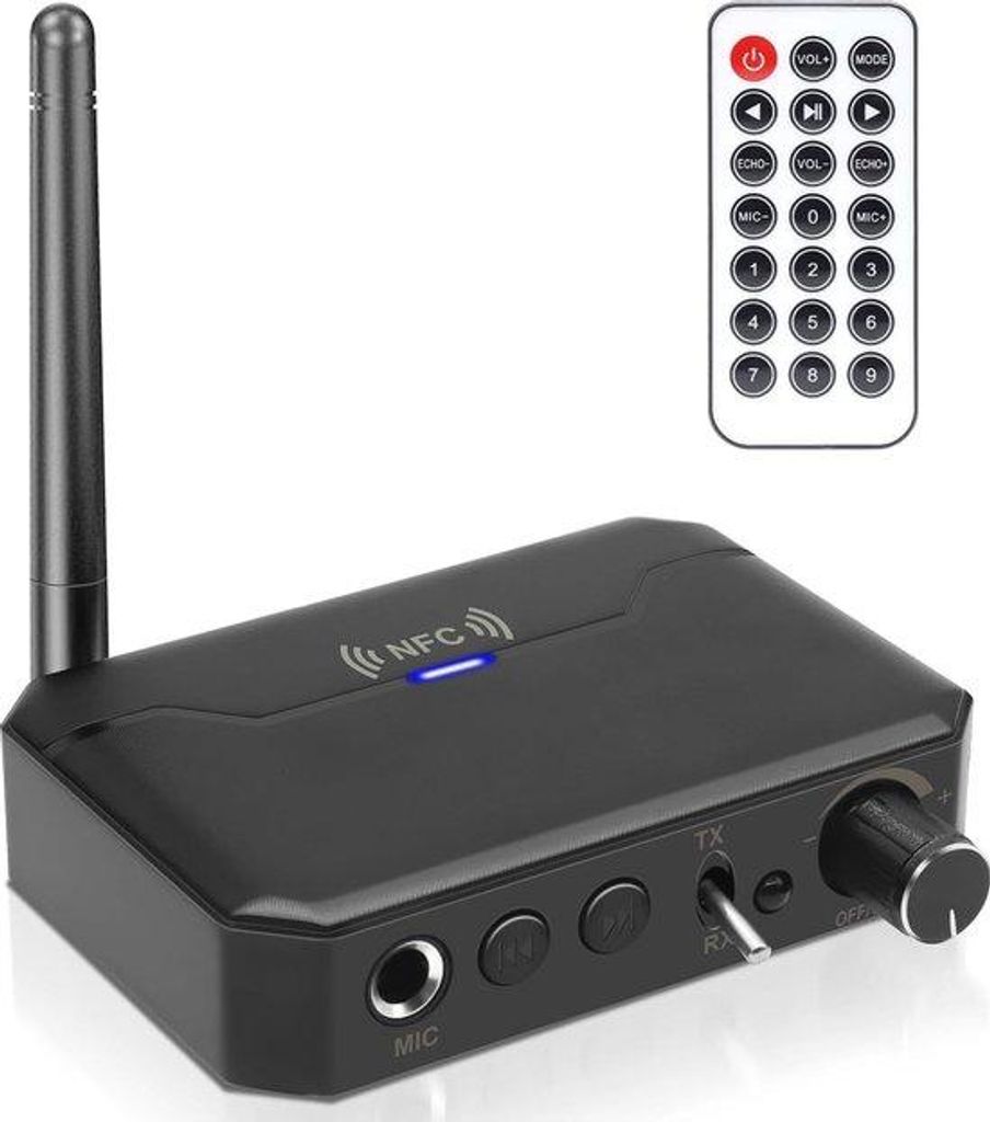2-in-1 Bluetooth 5.3 Empfangsstation für Fernseher und Computer - 2 kabellose Kopfhörer, TF-Karten-Leser - Plug & Play-Funktion