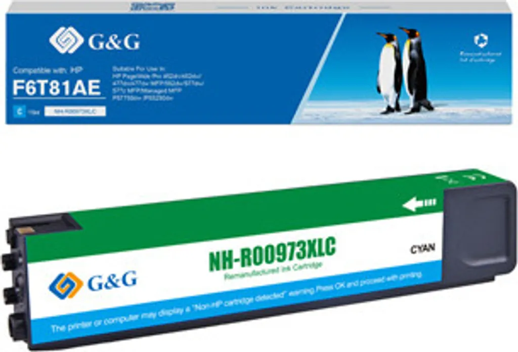 Cartouche F6T81AE compatible Cyan : fini les pannes d'encre à 7000 pages