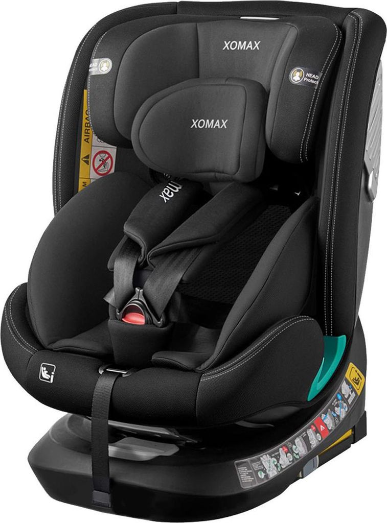 XOMAX Kindersitz drehbar 360°, ISOFIX I mitwachsend I 0-36 kg, 0-12 Jahre, Gruppe 0+/1/2/3, 5-Punkt-Gurt, 3-Punkt-Gurt I Bezug waschbar I ECE R129...