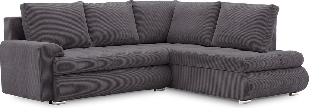 Ecksofa TOKIO V PRO mit Schlaffunktion und Bettwäschebehälter. Eleganter POSO-Stoff 022 Links (muster 1)