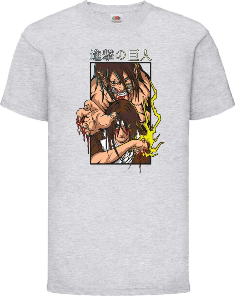 Kinder T-Shirt Japan Animation Manga Anime Comics Attack Anime On Titan Eren Yaeger 04 Var-002 Eren Pilot, 3-4 Jahr - 104 / Grau