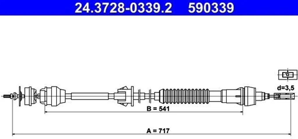 Câble d'embrayage pour Xsara - Pièce de liaison ATE type OE 2150 V2