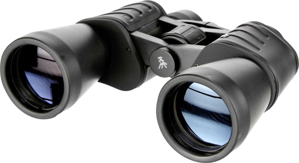 A pair of black Bresser Hunter 10x50 binoculars is shown against a white background.