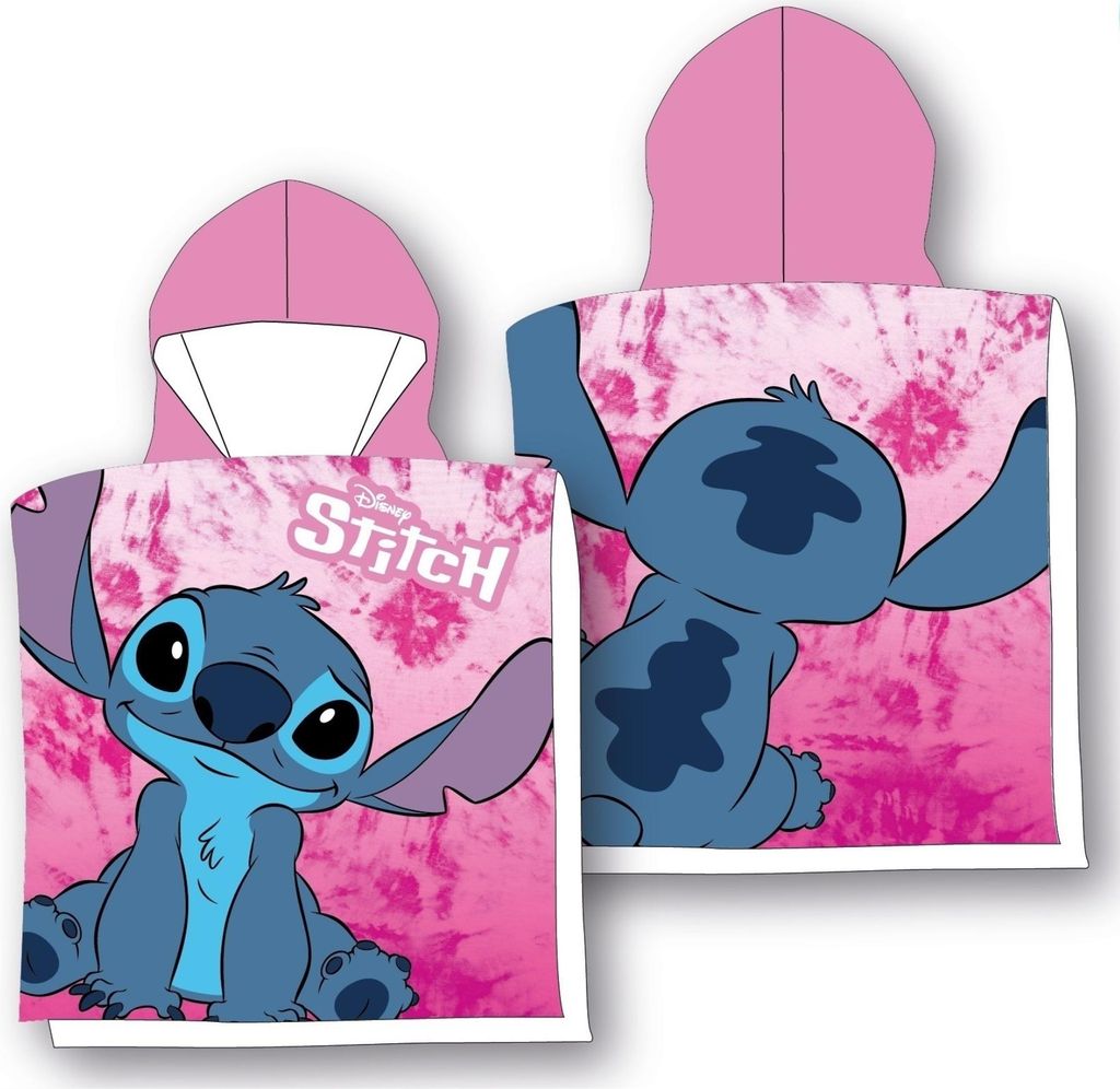 Lilo & Stitch Kinder Poncho Badetuch mit Kapuze Strandtuch 50x100cm - Disney